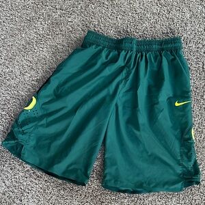 Nike Teal and Yellow Sports Shorts